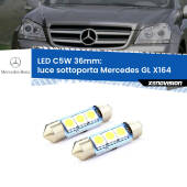 0 Luce Sottoporta LED c5w 36mm Mercedes GL X164 2006 - 2012 (Coppia) C5W C10W Led Canbus 36mm a 3 Ultra Led Xenovision - Bianco Lunare 6000k (Coppia)