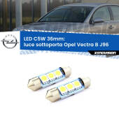 0 Luce Sottoporta LED c5w 36mm Opel Vectra B J96 1995 - 2002 (Coppia) C5W C10W Led Canbus 36mm a 3 Ultra Led Xenovision - Bianco Lunare 6000k (Coppia)
