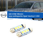 0 Luce Sottoporta LED c5w 36mm Opel Vectra C Z02 2002 - 2010 (Coppia) C5W C10W Led Canbus 36mm a 3 Ultra Led Xenovision - Bianco Lunare 6000k (Coppia)