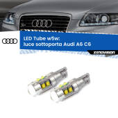 0 Luce Sottoporta LED W5W Audi A6 C6 2004 - 2011 W5W Tube W5W: Lampadine LED Tube 6000k (Coppia)