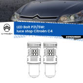 0 Luce Stop LED Citroën C4 2004 - 2011: P21/5W Bolt P21/5W: LED Bolt Rossi (Coppia)