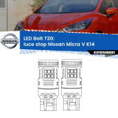 0 Luce Stop LED Nissan Micra V K14 2016 in poi: T20 Bolt T20: LED Bolt Rossi (Coppia)