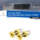 0 Luce Stop LED per Mercedes Classe-C W202 1993 - 2000: P21W Asyc P21W: LED Asyc Canbus Rosso (Coppia)