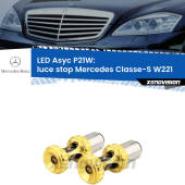 0 Luce Stop LED per Mercedes Classe-S W221 2005 - 2013: P21W Asyc P21W: LED Asyc Canbus Rosso (Coppia)