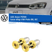 0 Luce Stop LED per VW Polo 6R, 6C 2009 - 2016: P21W Asyc P21W: LED Asyc Canbus Rosso (Coppia)