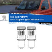 0 Luce Stop LED Peugeot Partner Mk1 1996 - 2007: P21/5W Bolt P21/5W: LED Bolt Rossi (Coppia)