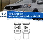 0 Luce Stop LED Ssangyong Korando Mk2 1996 - 2006: P21/5W Bolt P21/5W: LED Bolt Rossi (Coppia)