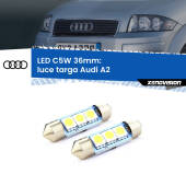 0 Luce Targa LED c5w 36mm Audi A2  2000 - 2005 (Coppia) C5W C10W Led Canbus 36mm a 3 Ultra Led Xenovision - Bianco Lunare 6000k (Coppia)