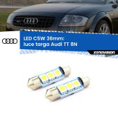 0 Luce Targa LED c5w 36mm Audi TT 8N 1998 - 2006 (Coppia) C5W C10W Led Canbus 36mm a 3 Ultra Led Xenovision - Bianco Lunare 6000k (Coppia)