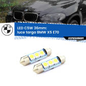 0 Luce Targa LED c5w 36mm BMW X5 E70 2006 - 2013 (Coppia) C5W C10W Led Canbus 36mm a 3 Ultra Led Xenovision - Bianco Lunare 6000k (Coppia)