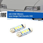 0 Luce Targa LED c5w 36mm Fiat Ducato 230 1994 - 1999 (Coppia) C5W C10W Led Canbus 36mm a 3 Ultra Led Xenovision - Bianco Lunare 6000k (Coppia)