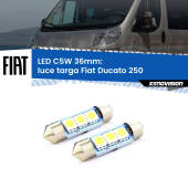 0 Luce Targa LED c5w 36mm Fiat Ducato 250 2006 - 2018 (Coppia) C5W C10W Led Canbus 36mm a 3 Ultra Led Xenovision - Bianco Lunare 6000k (Coppia)