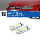 0 Luce Targa LED c5w 36mm Fiat Stilo 2001 - 2006 (Coppia) C5W C10W Led Canbus 36mm a 3 Ultra Led Xenovision - Bianco Lunare 6000k (Coppia)