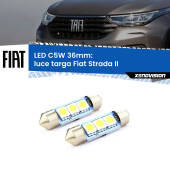 0 Luce Targa LED c5w 36mm Fiat Strada II (Versione1) (Coppia) C5W C10W Led Canbus 36mm a 3 Ultra Led Xenovision - Bianco Lunare 6000k (Coppia)