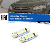 0 Luce Targa LED c5w 36mm Fiat Strada  Versione 1 (Coppia) C5W C10W Led Canbus 36mm a 3 Ultra Led Xenovision - Bianco Lunare 6000k (Coppia)