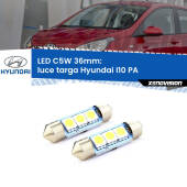 0 Luce Targa LED c5w 36mm Hyundai I10 PA 2007 - 2017 (Coppia) C5W C10W Led Canbus 36mm a 3 Ultra Led Xenovision - Bianco Lunare 6000k (Coppia)