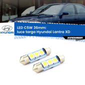 0 Luce Targa LED c5w 36mm Hyundai Lantra XD 2003 - 2006 (Coppia) C5W C10W Led Canbus 36mm a 3 Ultra Led Xenovision - Bianco Lunare 6000k (Coppia)