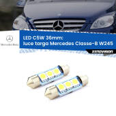 0 Luce Targa LED c5w 36mm Mercedes Classe-B W245 2005 - 2011 (Coppia) C5W C10W Led Canbus 36mm a 3 Ultra Led Xenovision - Bianco Lunare 6000k (Coppia)