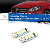 0 Luce Targa LED c5w 36mm Mercedes Classe-B W246, W242 2011 - 2018 (Coppia) C5W C10W Led Canbus 36mm a 3 Ultra Led Xenovision - Bianco Lunare 6000k (Coppia)