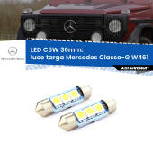 0 Luce Targa LED c5w 36mm Mercedes Classe-G W461 1990 - 2000 (Coppia) C5W C10W Led Canbus 36mm a 3 Ultra Led Xenovision - Bianco Lunare 6000k (Coppia)
