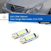 0 Luce Targa LED c5w 36mm Mercedes CLS C219 2004 - 2010 (Coppia) C5W C10W Led Canbus 36mm a 3 Ultra Led Xenovision - Bianco Lunare 6000k (Coppia)