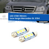 0 Luce Targa LED c5w 36mm Mercedes GL X164 2006 - 2012 (Coppia) C5W C10W Led Canbus 36mm a 3 Ultra Led Xenovision - Bianco Lunare 6000k (Coppia)