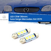 0 Luce Targa LED c5w 36mm Mercedes SLK R170 1996 - 2004 (Coppia) C5W C10W Led Canbus 36mm a 3 Ultra Led Xenovision - Bianco Lunare 6000k (Coppia)