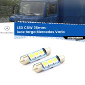 0 Luce Targa LED c5w 36mm Mercedes Vario  prima serie (Coppia) C5W C10W Led Canbus 36mm a 3 Ultra Led Xenovision - Bianco Lunare 6000k (Coppia)