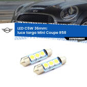 0 Luce Targa LED c5w 36mm Mini Coupe R58 2011 - 2015 (Coppia) C5W C10W Led Canbus 36mm a 3 Ultra Led Xenovision - Bianco Lunare 6000k (Coppia)