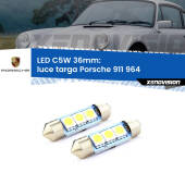 0 Luce Targa LED c5w 36mm Porsche 911 964 1993 - 1993 (Coppia) C5W C10W Led Canbus 36mm a 3 Ultra Led Xenovision - Bianco Lunare 6000k (Coppia)