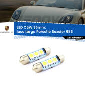 0 Luce Targa LED c5w 36mm Porsche Boxster 986 1996 - 2004 (Coppia) C5W C10W Led Canbus 36mm a 3 Ultra Led Xenovision - Bianco Lunare 6000k (Coppia)