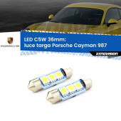 0 Luce Targa LED c5w 36mm Porsche Cayman 987 2005 - 2013 (Coppia) C5W C10W Led Canbus 36mm a 3 Ultra Led Xenovision - Bianco Lunare 6000k (Coppia)