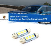 0 Luce Targa LED c5w 36mm Porsche Panamera 970 2009 - 2016 (Coppia) C5W C10W Led Canbus 36mm a 3 Ultra Led Xenovision - Bianco Lunare 6000k (Coppia)