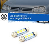 0 Luce Targa LED c5w 36mm VW Golf 4  1997 - 2005 (Coppia) C5W C10W Led Canbus 36mm a 3 Ultra Led Xenovision - Bianco Lunare 6000k (Coppia)