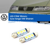 0 Luce Targa LED c5w 36mm VW Sharan  2001 - 2010 (Coppia) C5W C10W Led Canbus 36mm a 3 Ultra Led Xenovision - Bianco Lunare 6000k (Coppia)