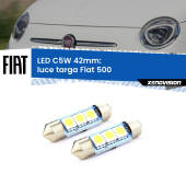 0 Luce Targa LED c5w 41mm Fiat 500 2007 - 2022 (Coppia) C5W C10W Led Canbus 41mm a 3 Ultra Led Xenovision - Bianco Lunare 6000k (Coppia)