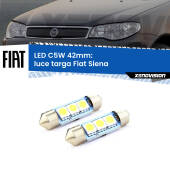 0 Luce Targa LED c5w 41mm Fiat Siena 1996 - 2012 (Coppia) C5W C10W Led Canbus 41mm a 3 Ultra Led Xenovision - Bianco Lunare 6000k (Coppia)