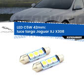 0 Luce Targa LED c5w 41mm Jaguar XJ X308 1997 - 2003 (Coppia) C5W C10W Led Canbus 41mm a 3 Ultra Led Xenovision - Bianco Lunare 6000k (Coppia)