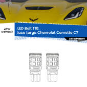 0 Luce Targa LED Chevrolet Corvette C7 2013 - 2019: T10 Bolt T10: LED Bolt 6000k (Coppia)