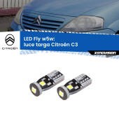 0 Luce Targa LED Citroën C3  2002 - 2009: W5W Fly W5W: Lampadine LED Fly 6000k (Coppia)