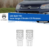 0 Luce Targa LED Citroën C3 Picasso  2009 - 2016: T10 Bolt T10: LED Bolt 6000k (Coppia)