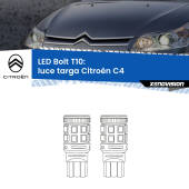 0 Luce Targa LED Citroën C4  2004 - 2011: T10 Bolt T10: LED Bolt 6000k (Coppia)