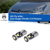 0 Luce Targa LED Citroën C4 Picasso  2006 - 2013: W5W Fly W5W: Lampadine LED Fly 6000k (Coppia)