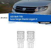 0 Luce Targa LED Dacia Logan II 2012 in poi: T10 Bolt T10: LED Bolt 6000k (Coppia)