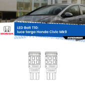 0 Luce Targa LED Honda Civic Mk9 2011 - 2015: T10 Bolt T10: LED Bolt 6000k (Coppia)