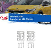 0 Luce Targa LED KIA Stonic  2017 in poi: T10 Bolt T10: LED Bolt 6000k (Coppia)