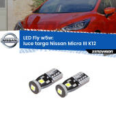 0 Luce Targa LED Nissan Micra III K12 2002 - 2010: W5W Fly W5W: Lampadine LED Fly 6000k (Coppia)