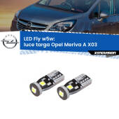 0 Luce Targa LED Opel Meriva A X03 2003 - 2010: W5W Fly W5W: Lampadine LED Fly 6000k (Coppia)