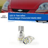 0 Luce Targa LED per Chevrolet Matiz Mk2 2005 - 2011: W5W X-Tee W5W (T10) LED X-Tee (Coppia)