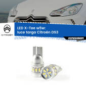 0 Luce Targa LED per Citroën DS3 2009 - 2015: W5W X-Tee W5W (T10) LED X-Tee (Coppia)